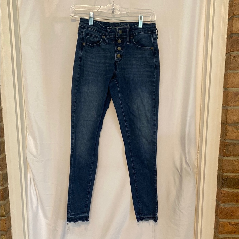 Women's Dark Blue High-Waisted Jeans